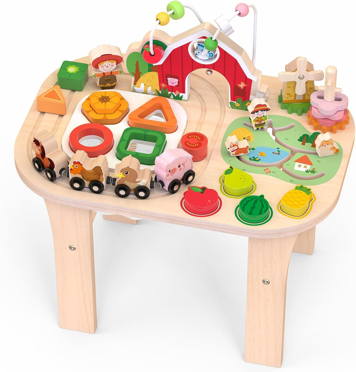 Weilim Montessori Activity Table for 1 Year Old - Farm