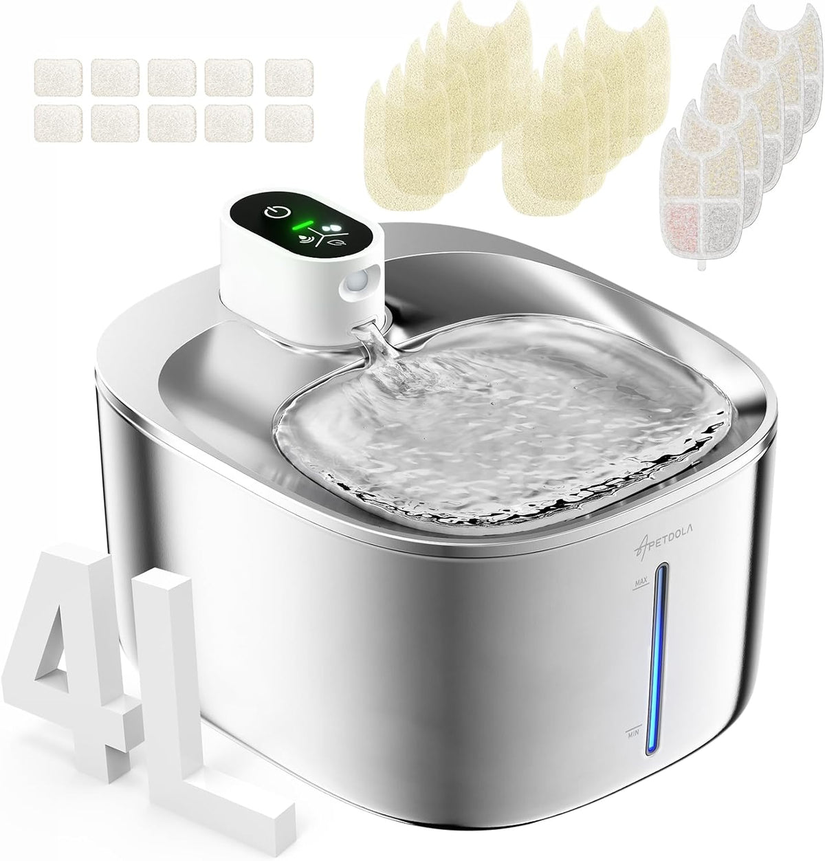 Wireless Cat Water Fountain Filter - White Cat Fountain+5 Set Filters