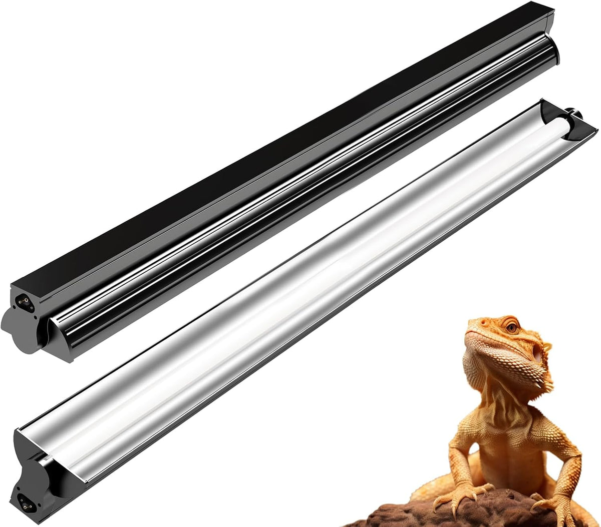 8W T5 10.0 UVB Reptile Light Fixture 12" - Fixture Black / 39W 34 Inch