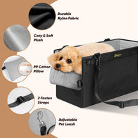 QUMY Middle Center Console Dog Car Seats for Small Dogs Up to 11lbs - Black - image 3