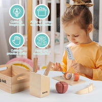 kienvy 10-piece wooden meat and fish play food set with storage box - view 8
