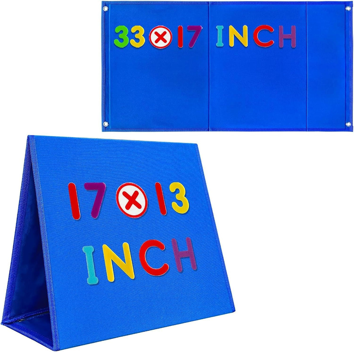 PENGFULL large felt flannel board with blue and beige double-sided surface, folding stand design - view 2