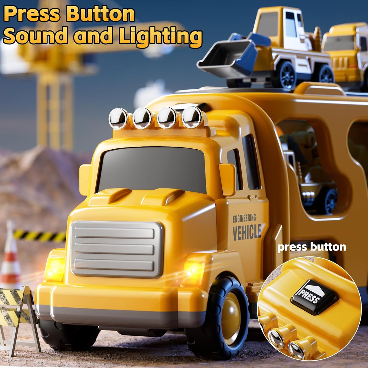 Fire Truck Toys for Kid 3-5 - Yellow / 5in1 - image 3
