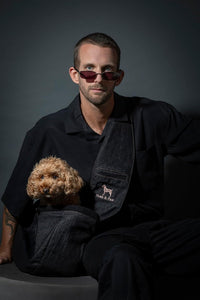 Noah & Paw Dog Sling Carrier for Small Dogs 5-18lb - Black (Denim) / 18.0"L x 10.0"W x 5.5"H - image 3