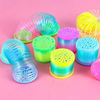 ZJDL glow in the dark coil spring toys, 8 pack of mini rainbow springs - view 3