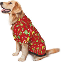 Christmas Tree Print Hoodie,Christmas Cosplay Dog Clothes with Pocket and Hat Winter Clothes Sweaters Large