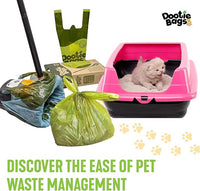 Pooch Approved Large Dootie Bags - Dog Poop Bags - Tie-Handles - 100 Count Dootie Strong and Leakproof - Perfect for Dogs & Cats - Litter - Pet Waste Cleanup - Swivel Bin & GoGo Stik Scoopers