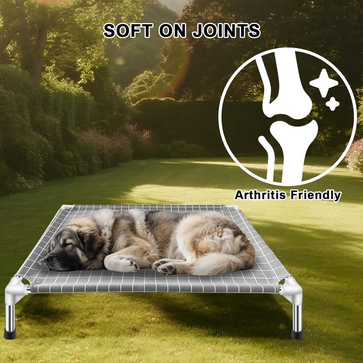 Elevated Pet Bed Dog Cot, Raised Pet Bed for Small Dogs - Large-Open - image 3
