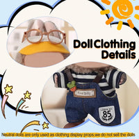 17cm Doll Clothes, Cute Dolls Outfit Accessories with Sweater + Denim Jeans + Pants, Small Kawaii - Style 1 - image 3