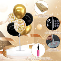 TONIFUL 4 Set Black Gold Balloon Stand Balloon Centerpieces for Table – Fun for Kids & Family - Black Gold / 4 Set Balloon Stand - image 3