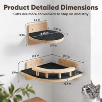 Cat Wall Shelves with 3 Steps - Corner - image 2