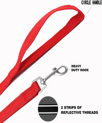 Nylon Training Dog Leash for Small Medium Large Dogs, Camping - Reflective Red / 100ft - image 4