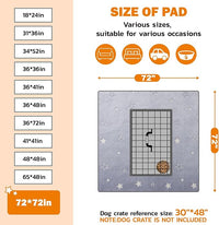 LOOBANI Washable Pee Pad for Dogs - Fast Absorption Reusable Puppy Training Mat, Waterproof Whelping Pet Playpen Mat for Floor, Dog Crate, 1 Pack 72 x 72 in