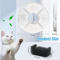 Cat Water Fountain Filter, 12 Pcs Replacement Cat Fountain Filters, 3-Filtration System Round Carbon Cats Filters Compatible with 81oz/2.4L Round Automatic Pet Fountain Water Dispenser