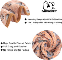 MIWOPET 3 Pack Fleece Pet Blankets Warm Bed Throw for Dogs & Cats - Brown/Pink/White / Medium (30"*20") - image 2