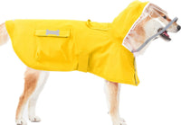 MAMORE Dog Raincoat Waterproof Reflective Adjustable Pet Rain Jacket - X-Large: 37-55lbs / Yellow