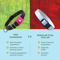BugMD Paw Guardian Flea & Tick Pendant (2-Pack) with AirTag Holder – Plant-Based Flea & Tick Prevention for Dogs – Pet Collar Tag & GPS Tracker Holder for Dogs – Pink