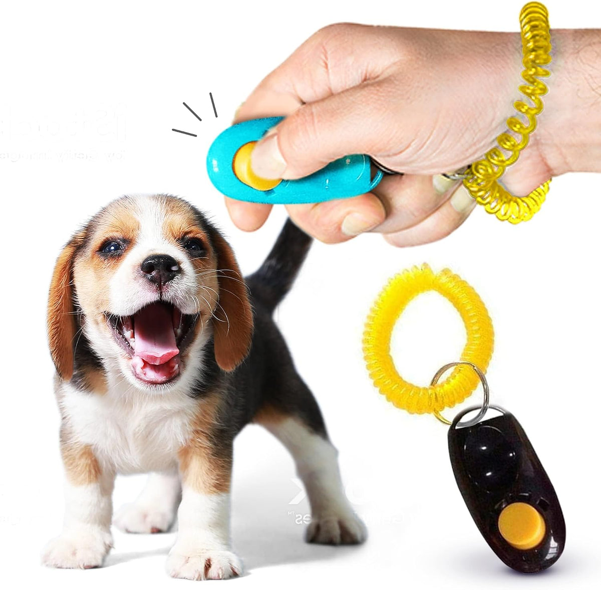 SunGrow 2-Pack Dog Clicker for Training with Wrist Bands - 2 Pieces (Black & Blue) - image 2