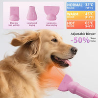 Pink 7-in-1 dog grooming vacuum and dryer kit with clippers and brushes - view 4