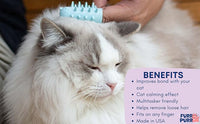 Furr&Purr Cat Brush, Scratcher, and Massager - Indoor Cat Calming Care with Face Scratcher, Finger Brush (3-Pack, Made in USA)