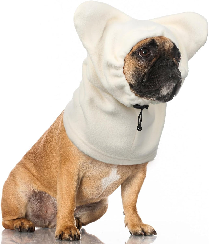 Winter Dog Hat Ear Muffs Pet Neck Warmer Hood with Ears - Apricot / S