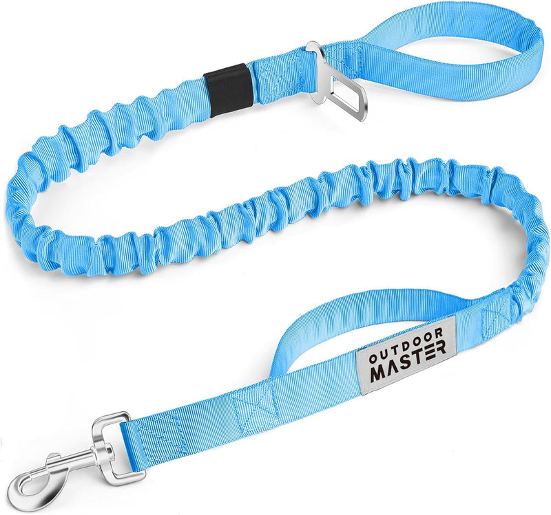 OutdoorMaster Bungee Dog Leash - Blue / Max: 4'9"(Upgraded)