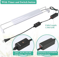 HITOP Full Spectrum LED Aquarium Light – 16-24” Classic Fish Tank Light with Timer, Aquarium Plant Light with Stable Extendable Brackets (16-24in)