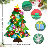 Felt Christmas Tree for Toddlers with Snowflake Light + 32 Ornament - B-Colorful Light - image 3