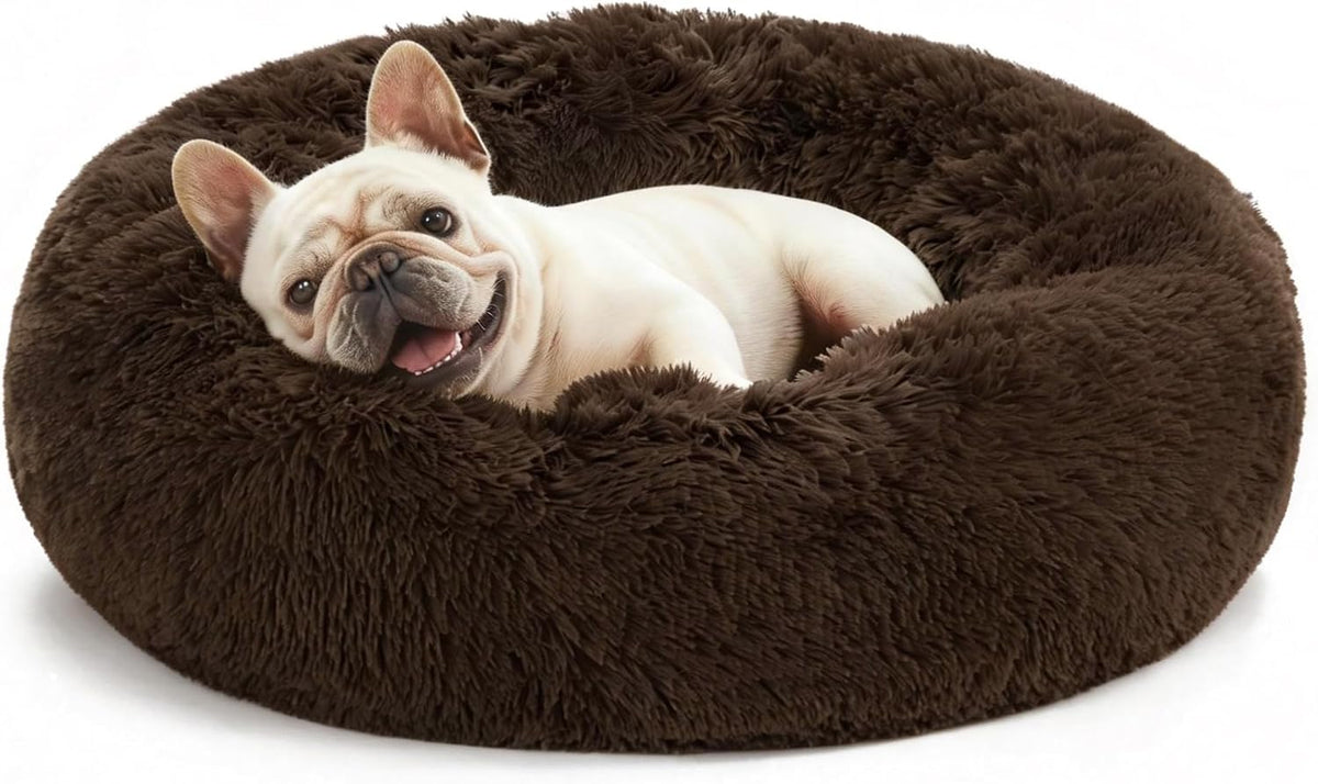 Love's cabin Calming Cat Bed for Indoor Cats - Dark Brown / 20"