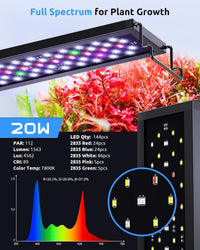SEAOURA WRB LED Aquarium Light with Timer for 24-30in Freshwater Fish - For 24'' - 30'' Tank - image 2