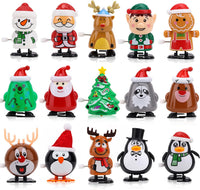EEOCWF Christmas wind up toys for kids, 15 clockwork Santa, snowman and penguin figures - view 2