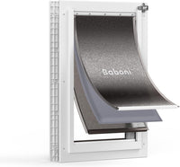Baboni Dog Door for Door, 3-Flap, Durable Plastic Frame - Snow White / Large / Plastic Frame