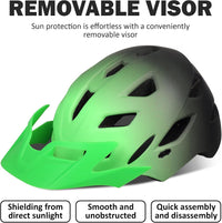 Kids Bike Helmet, Toddler Youth Helmet for Boys Girls, Ages 3-5 - Gradient Green Black / 50cm-57cm/19.7''-22.4'' - image 4