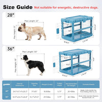 28" L Collapsible Dog Crate for Dogs - Blue / 27.95 x 18.9 x 21.65 in - image 2