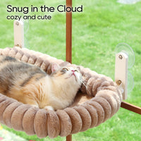 Zakkart SnugCloud Foldable Cat Window Perch – Essentials for Cats - Brown / Medium (22.8"x15.7") - image 3