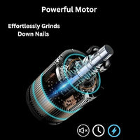 GajetNest Professional Pet Nail Grinder for Dogs and Cats, 2 Speeds LED Light USB Charging Low Vibration, Quiet, Cordless Ergonomic Long Lasting Battery, Safety Guard