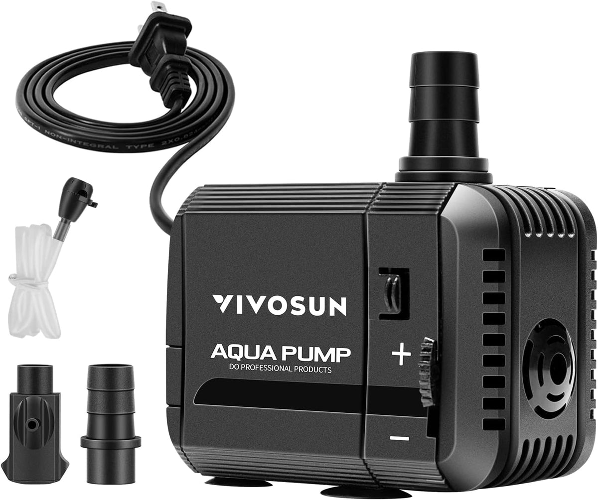 VIVOSUN 210GPH Submersible Fountain Water Pump for Pond - 5"×3"-210