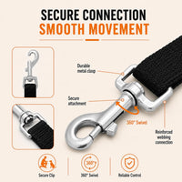 Long Line Dog Training Leash with Padded Handle - 15ft / Black - image 4