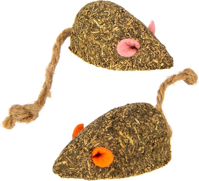 SmartyKat Instincts Mouser Mayhem HappyNip Cat Toy, Compressed Catnip & Silverine-Shaped Mice, Mentally Stimulating, Durable & Less Mess, 2-Pack