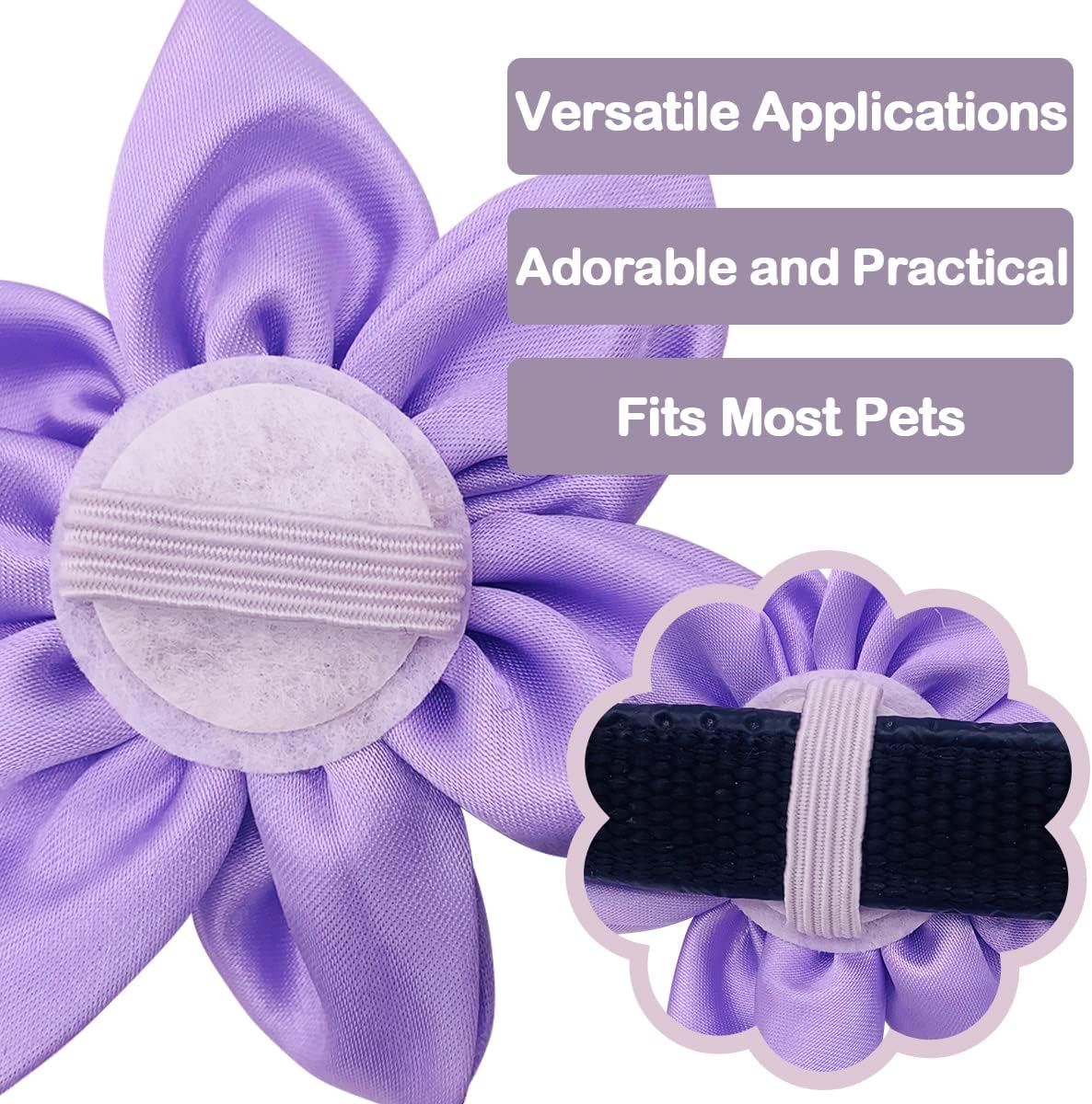 PET SHOW 4 Pack Small Dog Bows Sliding on Collar Attachment – Essentials for Dogs - I 3.5" - image 3
