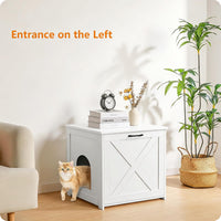 Cat Litter Box Enclosure, Hidden Litter Box Furniture - White / 23.6"L x 19.7"W x 21.7"H - image 3