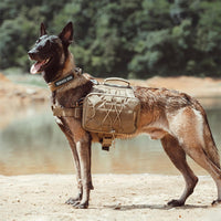 EXCELLENT ELITE SPANKER Nylon Dog Backpack with 2 Side Pockets - Coyote Brown / M-Chest 25.6-30" - image 4