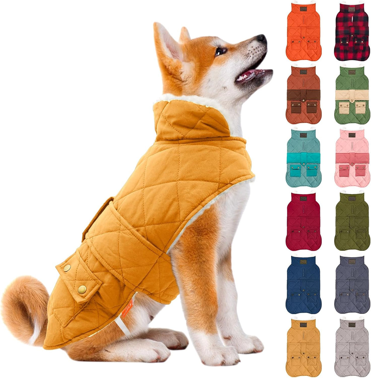 KYEESE Waterproof & Windproof Dog Coat for Small Dogs Puffer Jacket – Essentials for Dogs - Large / 08# Yellow
