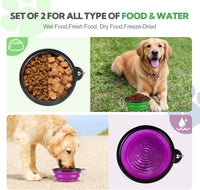 Collapsible Dog Bowl for Travel - Large / Green+Purple - image 2
