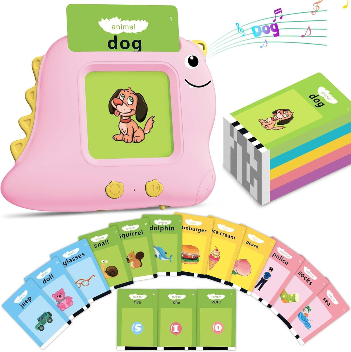 Alotwan Talking Flash Cards with 510 Sight Words - Pink / 510 Words English