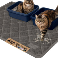 GORILLA GRIP Cat Litter Mat, Coiled Mesh Trapping Mats - Jumbo (47" x 35") / Charcoal