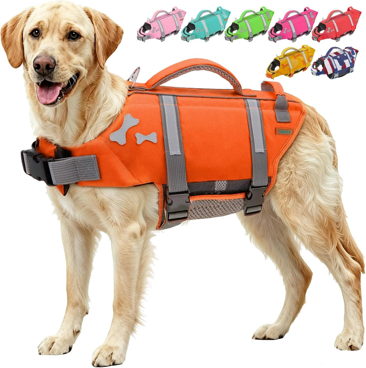 EMUST Dog Life Jacket, Waterproof, Breathable - L / NewOrange