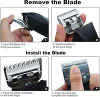 Audoc 3Pcs 40 Blade Dog Grooming Clipper Replacement Blades Compatible with Wahl/Oster Dog Clippers,Detachable Ceramic Blade & Stainless Steel Blade,Size 40 Cut Length 1/100"(0.25mm)