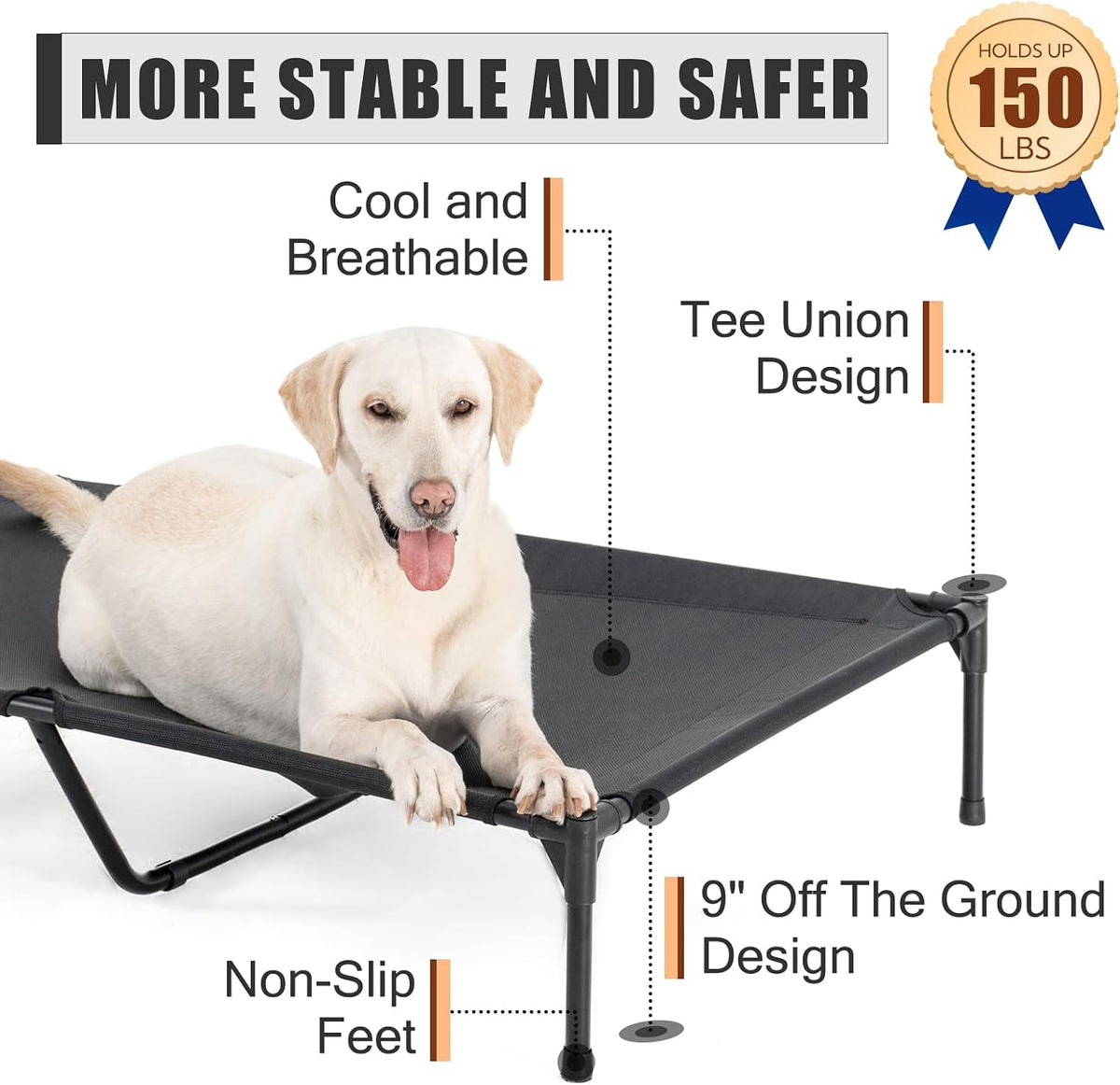 Garnpet Elevated Dog Bed for Large Dogs - Brown / X-Large - image 2