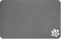 YCT Cat Food Mat for Pet Dog Feeting Mats - Dark Gray & Footprints Logo / 24"L x 16.9"W